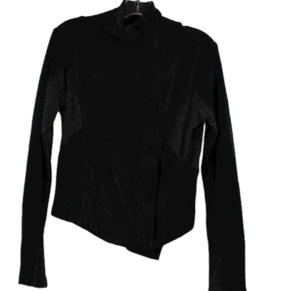 Miss Me Womens Black Knit Coated Off-Center Zip Jacket Size Small NWOT - Picture 1 of 2